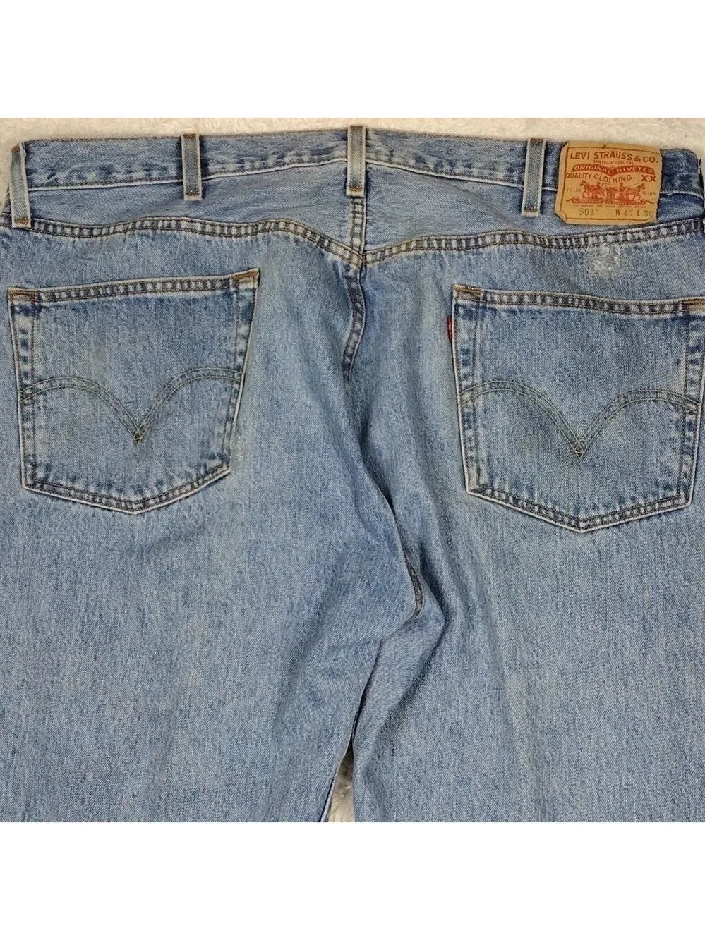 Levi's 501 Vintage Blue Light Wash Five Pocket Button Fly Straight Leg Jean